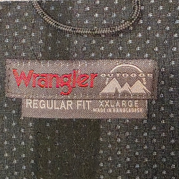 Wrangler Outdoor Series Men XXL Vented Fishing Button Up Short Sleeve Light Blue - Picture 9 of 14